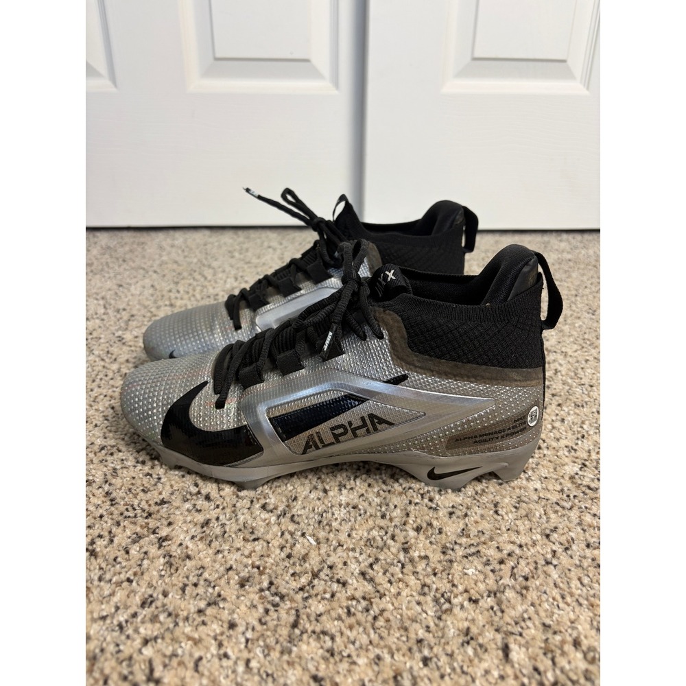 Nike Alpha Menace 4 Elite Football Cleats Size 7.5 Saquon Barkley Silver Black